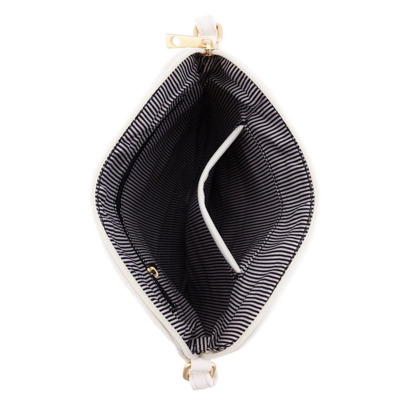 DELUXITY Lightweight Medium Crossbody Bag with Tassel (White) - Image 5
